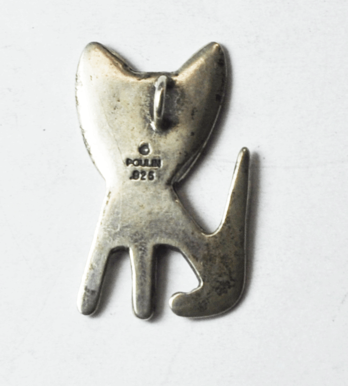 Sterling Silver Mark Poulin Dog Spot Bullseye Pendant Charm 15mm x 25mm