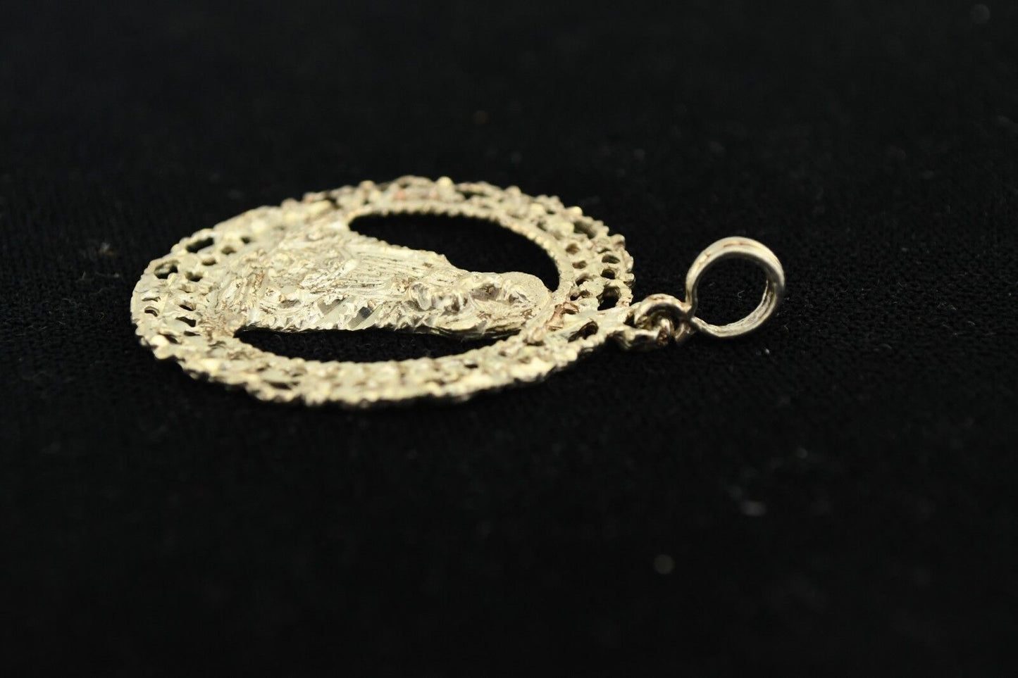 Vintage Sterling Silver Mother Mary w/Child Pendant Charm 7 grams 1 1/2"