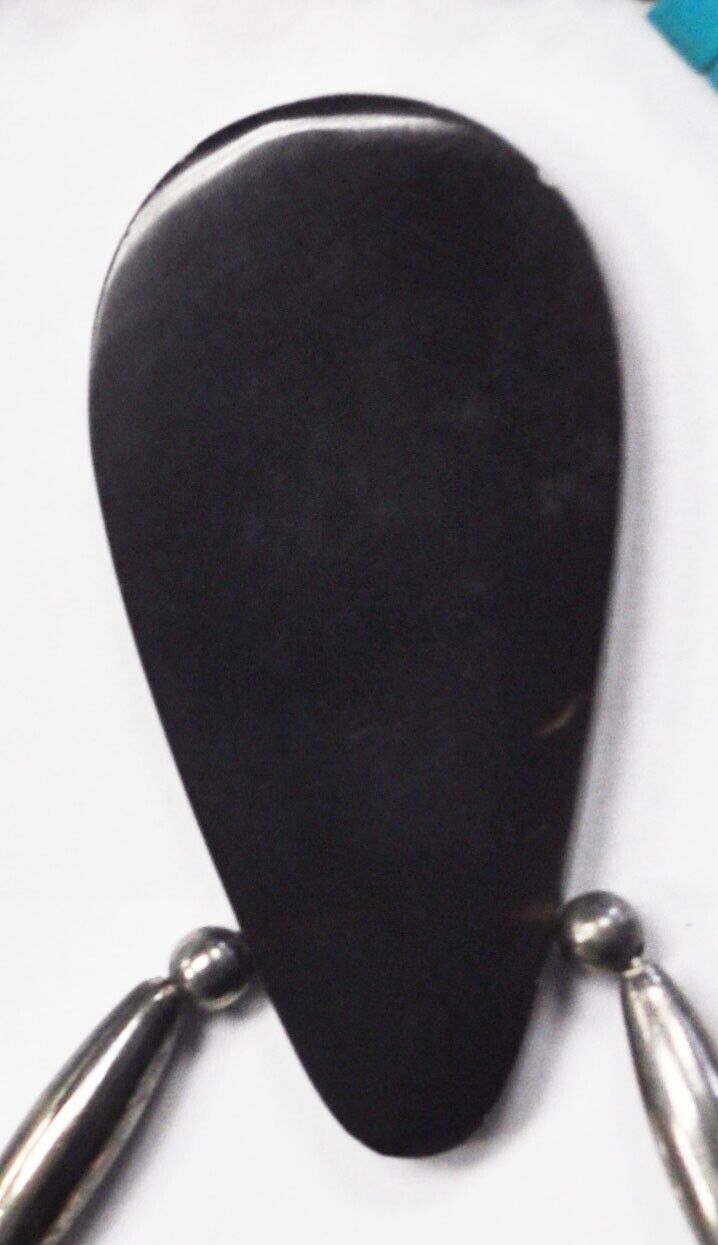 Silver Plate MOP Inlay Bird 49mm Pendant Beaded Necklace 22"