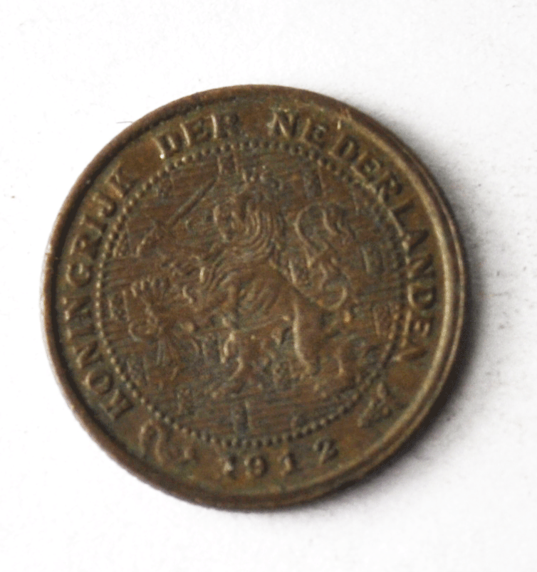 1912 Netherlands 1/2 Half Cent Bronze Coin KM# 138 Lion