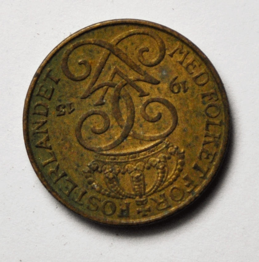 1913 Sweden One Öre Bronze Coin KM# 777.2