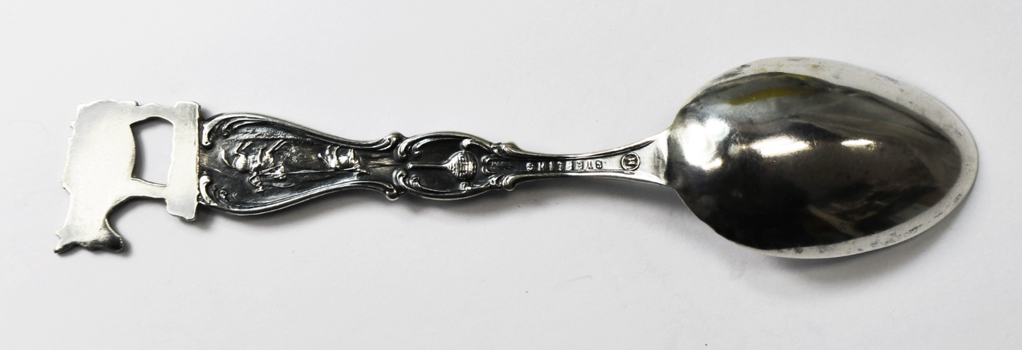 Sterling Silver Colorado State Capitol Mule Souvenir Spoon 5-1/2"
