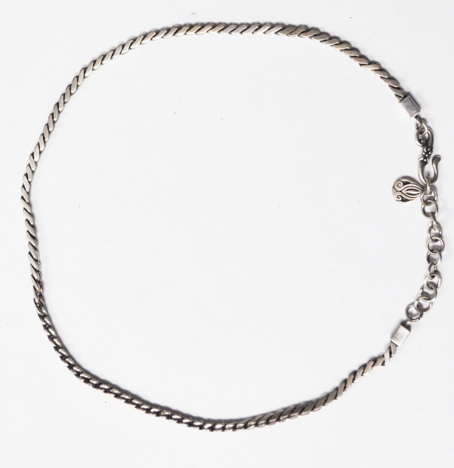 Sterling Silver S Link Heavy 3mm x 3mm Necklace 18" 33g Teardrop Tag