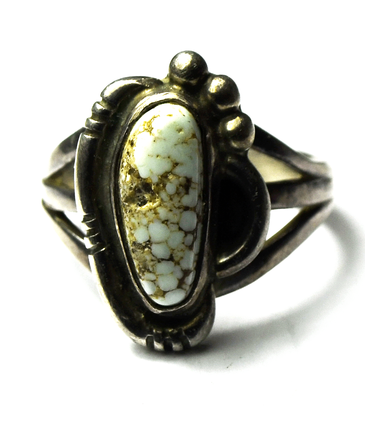 Sterling Silver Tim Guerro Pale Blue Turquoise Ring 19mm Size 6-1/2