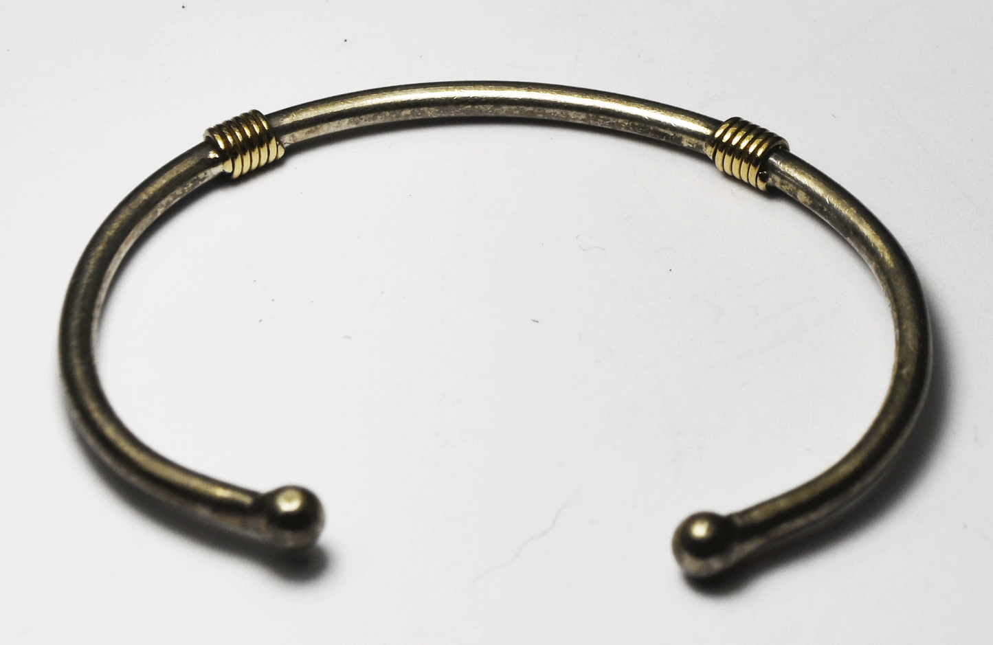 Sterling Silver Tiffany & Co 14k 3mm Bar Cuff Trim Bracelet 7" Wrist
