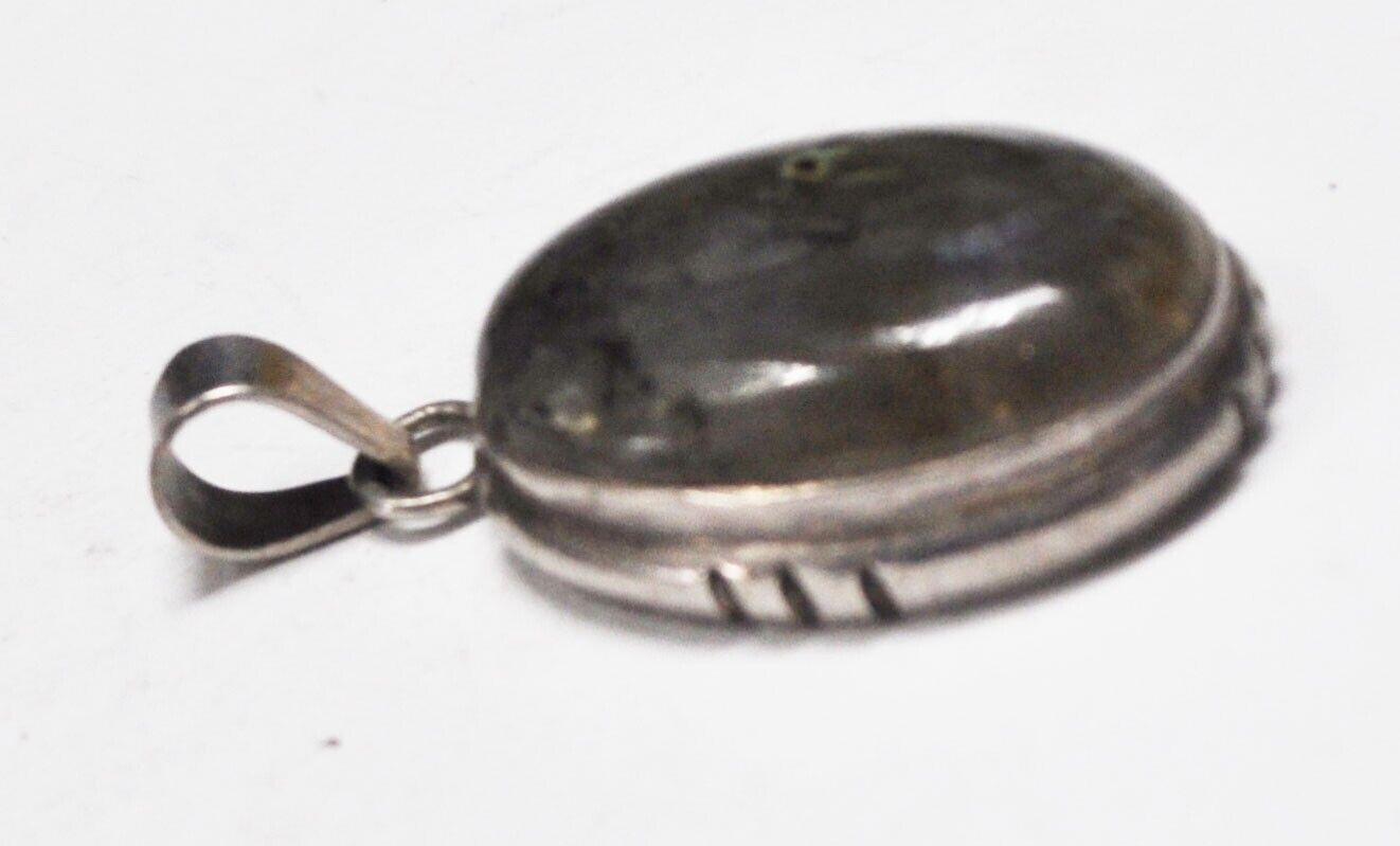 Sterling Silver Oval Labradorite 43mm x 21mm Pendant