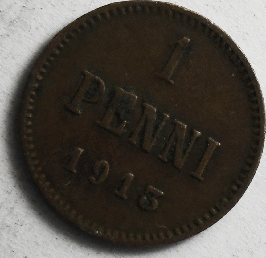 1913 Finland Penni KM# 13