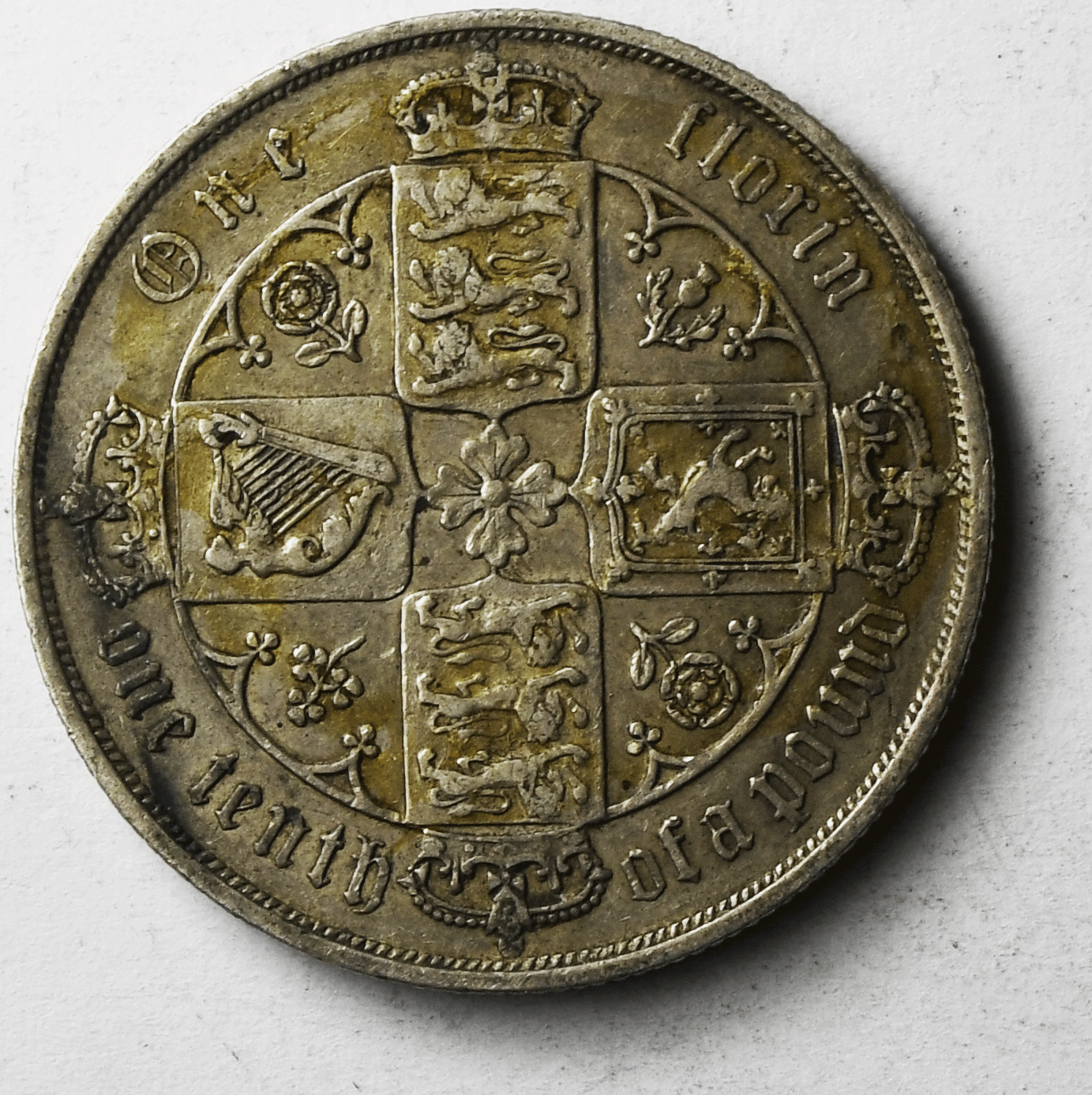 1885 Great Britain Silver Florin Silver Coin KM# 746.4