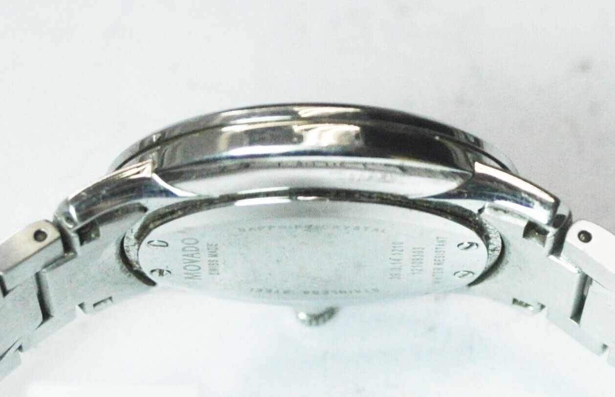 Women's Movado 39.3.14.1210 Black Stick Dial 30mm Stainless Steel Wristwatch