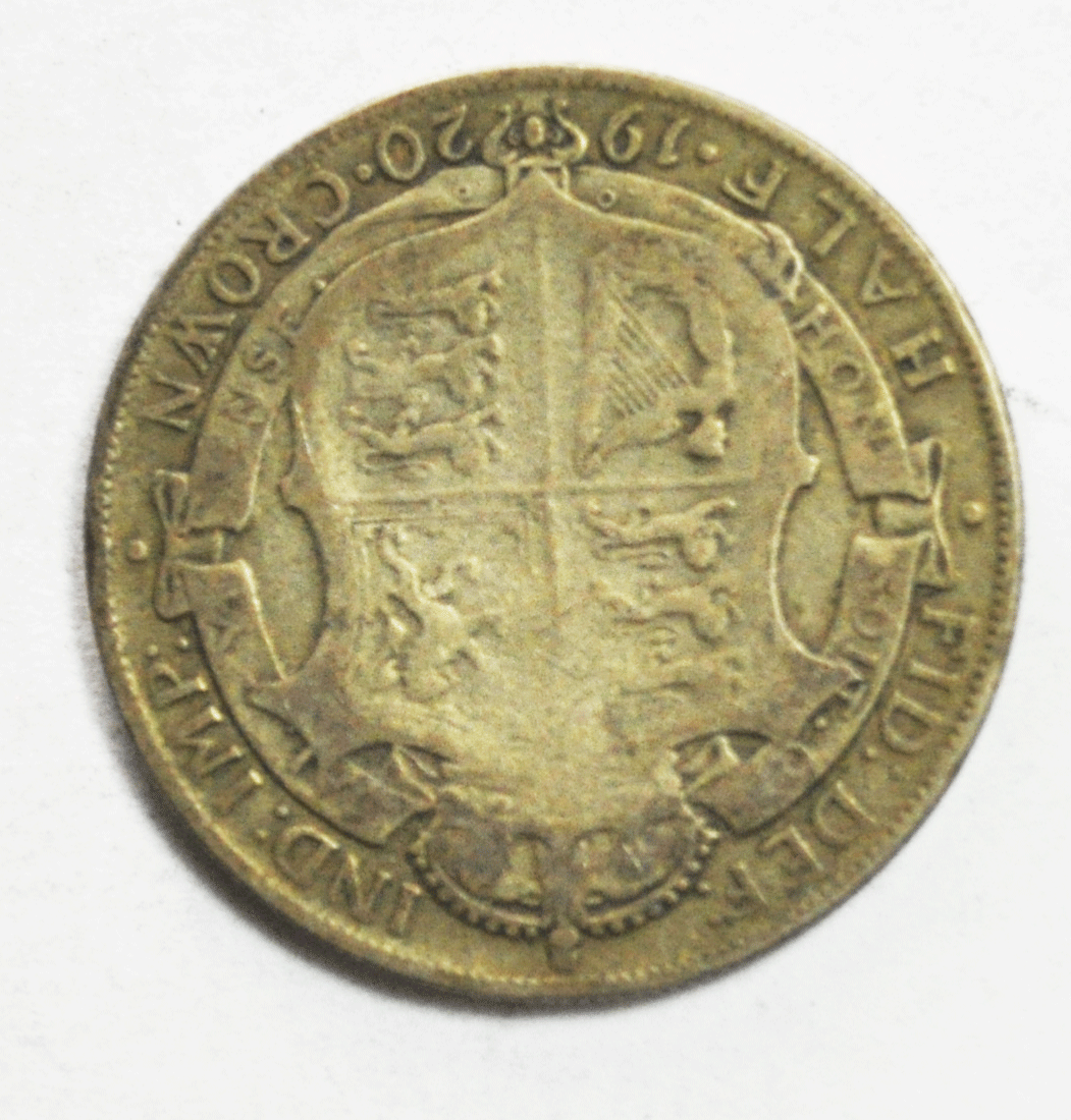 1920 Great Britain Half 1/2 Crown KM# 818.1 Silver Coin