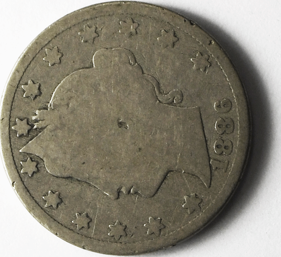 1886 5c V Liberty Nickel Five Cents Rare US Philadelphia