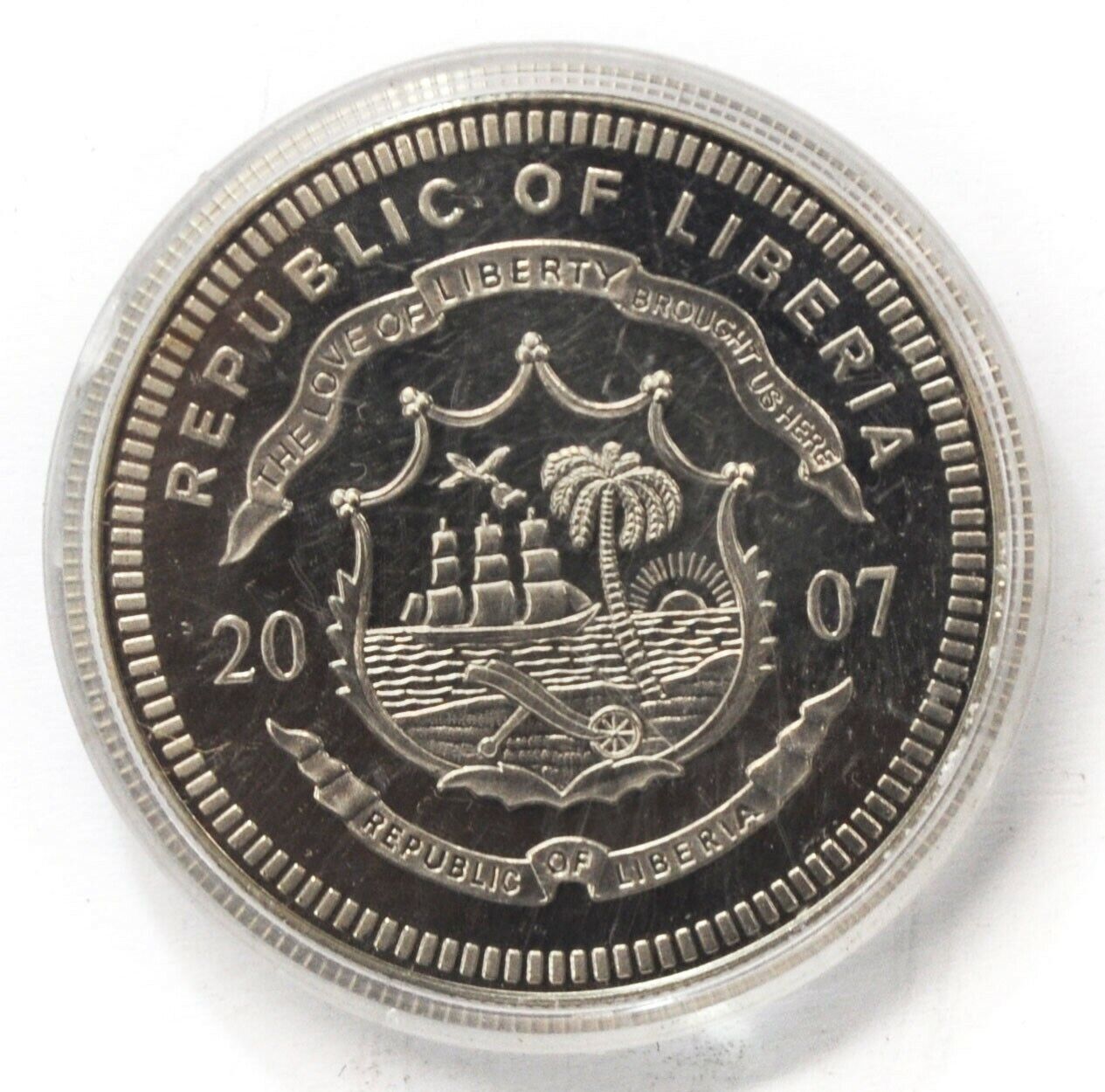 2007 Liberia 10 Ten Dollars Copper Nickel Coin Gerald Ford