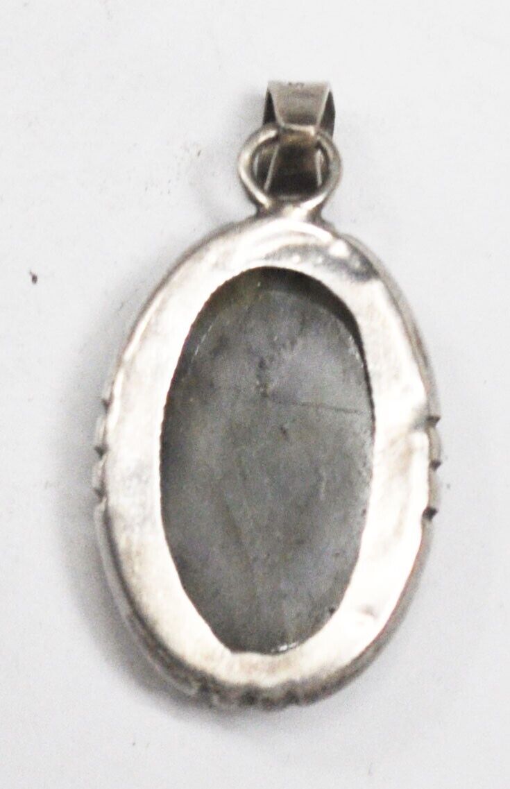 Sterling Silver Oval Labradorite 43mm x 21mm Pendant