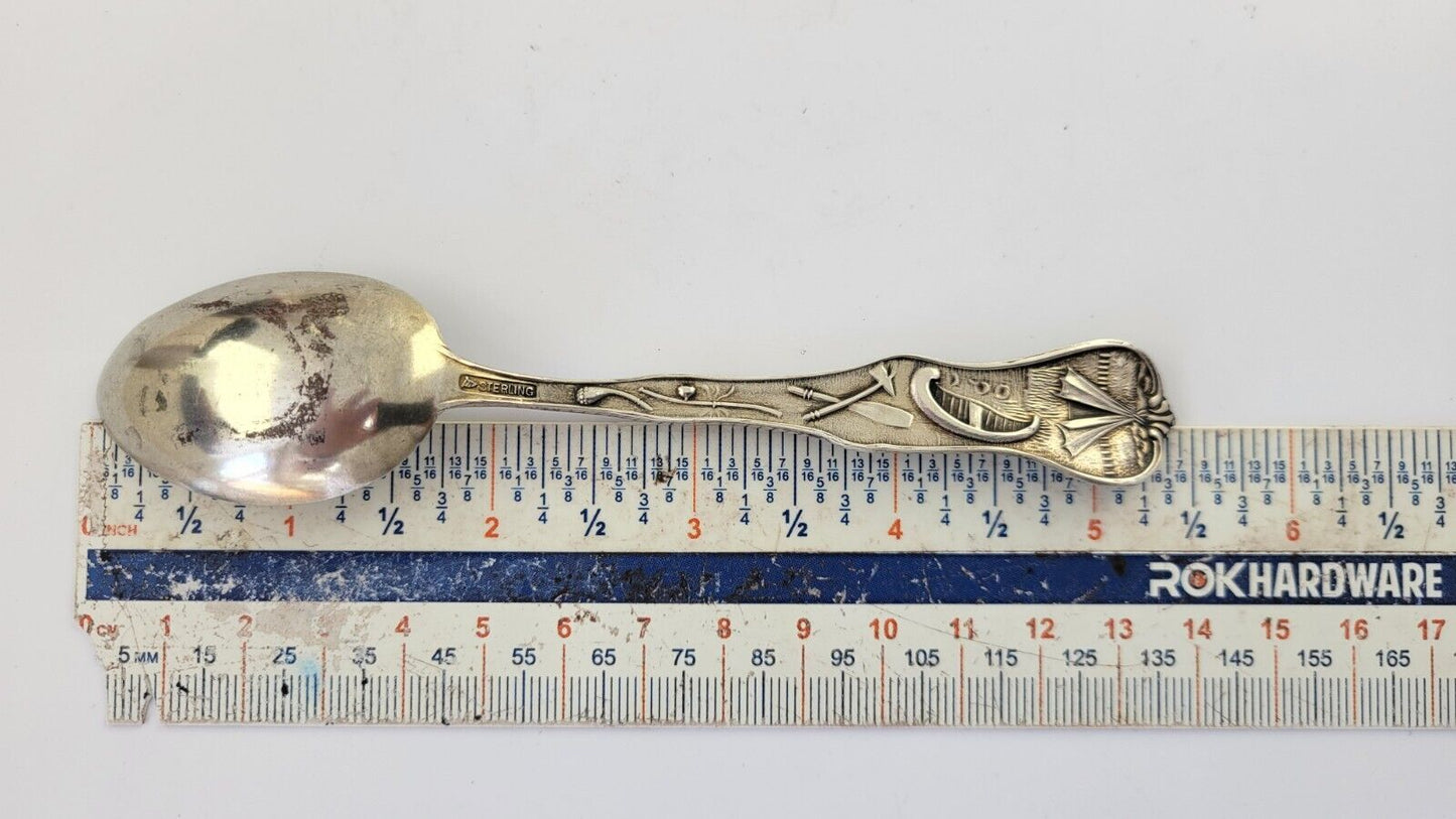 Capital Building Topeka Kansas Sterling 5 3/8" Souvenir Spoon by Mechanics .69oz