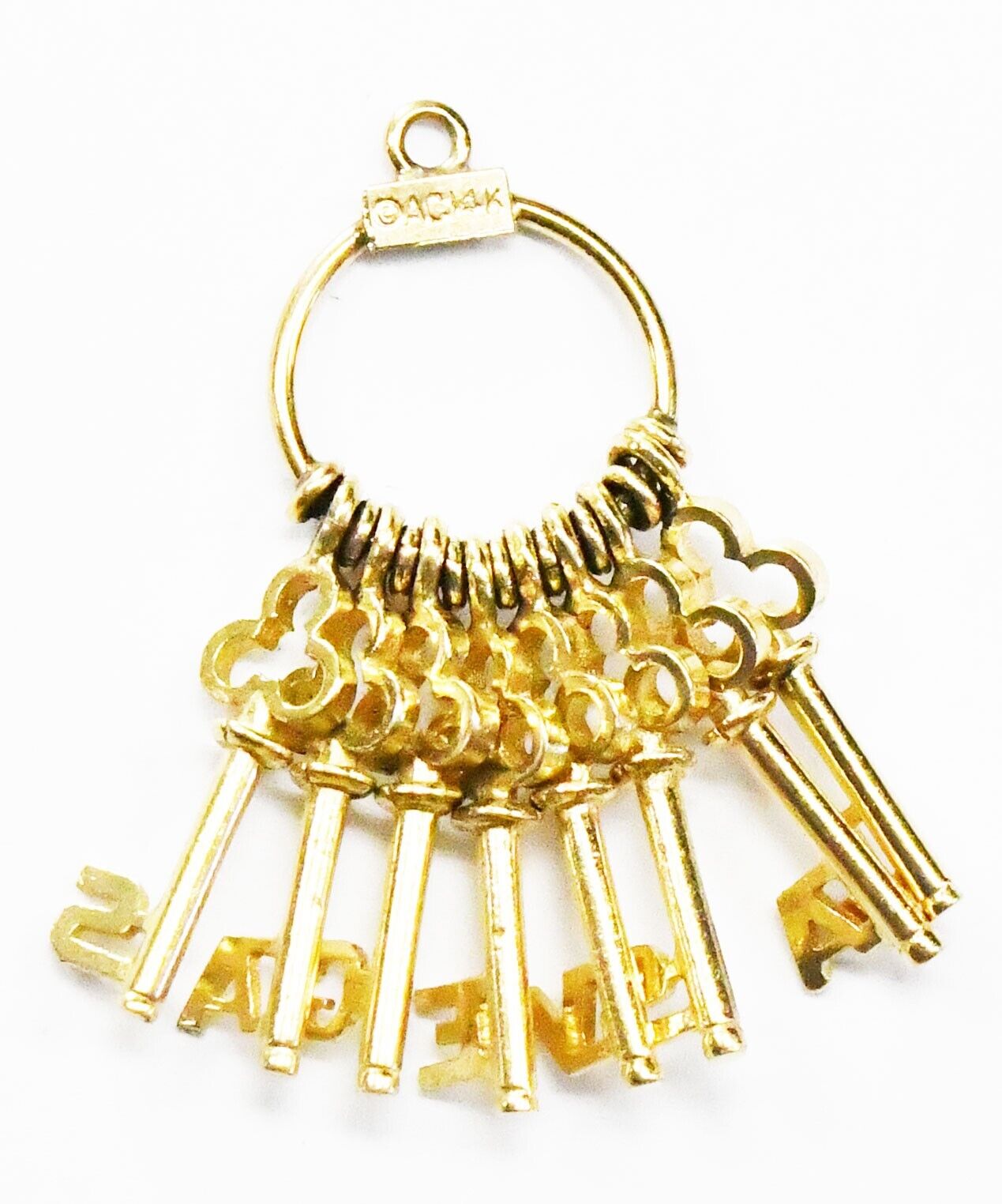 14k Yellow Gold Las Vegas 8 Eight Key Letter Charm 32mm