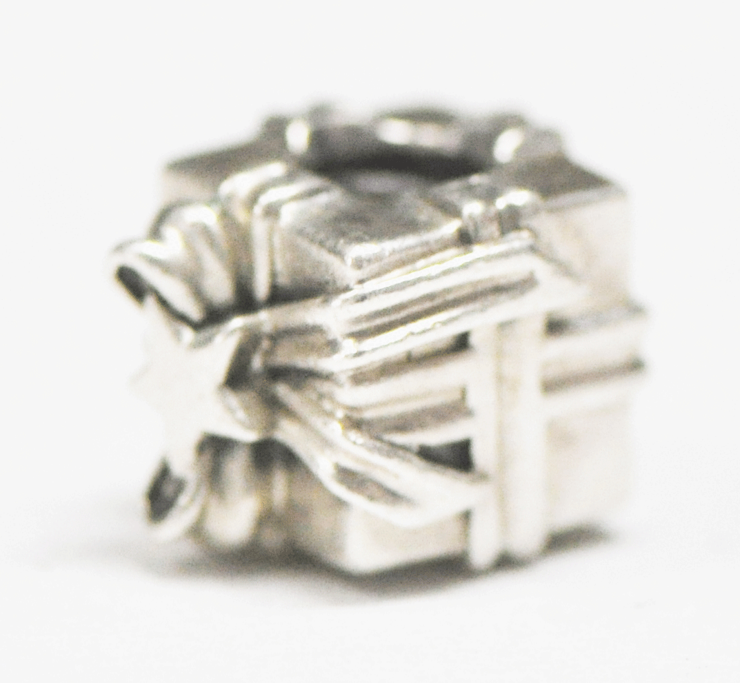 Sterling Silver Pandora ALE Gift Box Xmas Present Charm Bead 790300 12mm