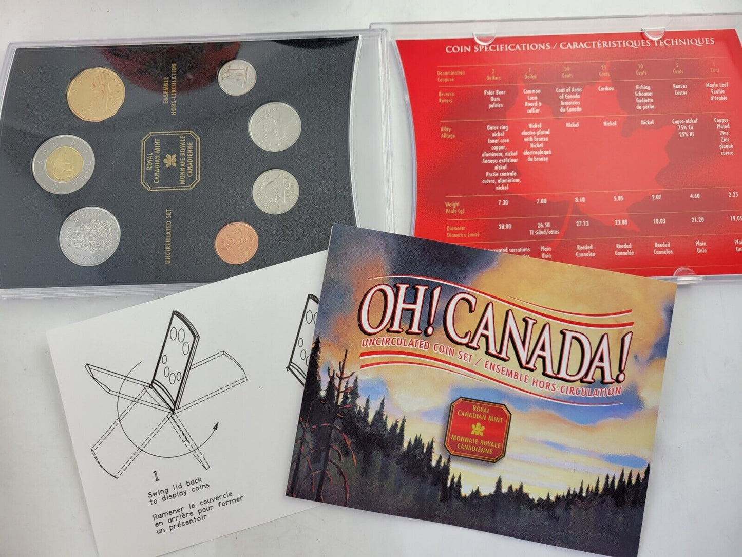 2000 OH! CANADA! Uncirculated 7pc Coin Set Images Of Canada Royal Canadian Mint