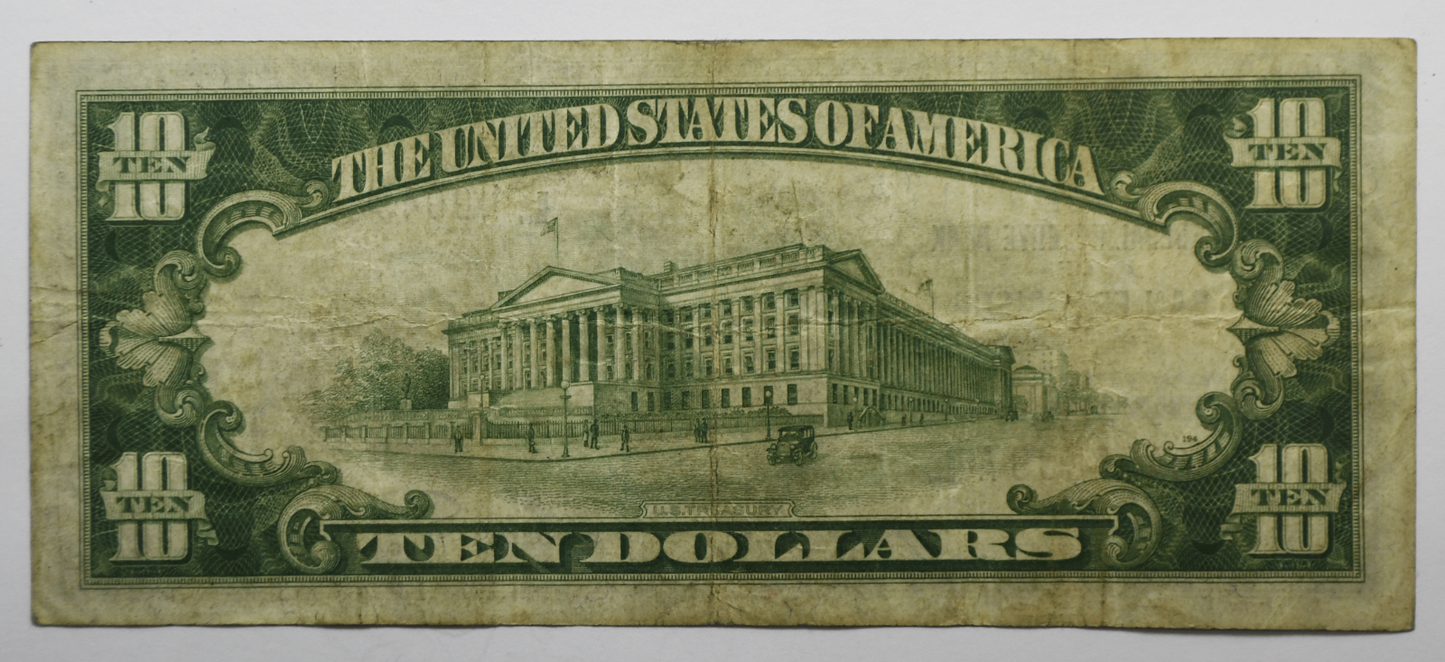 1929 $10 Ten Dollars FRBN Federal Reserve Bank Note SF California L00492639A