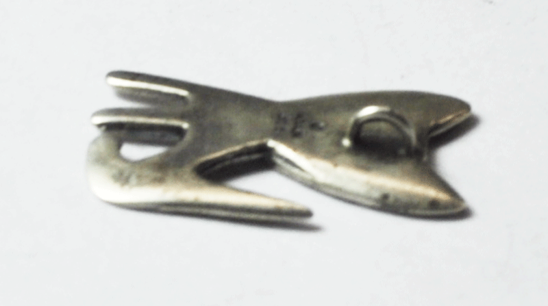 Sterling Silver Mark Poulin Dog Spot Bullseye Pendant Charm 15mm x 25mm