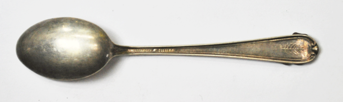 Howay J.H. International Silver Enamel Heart Demitasse Souvenir Spoon 4-1/8"