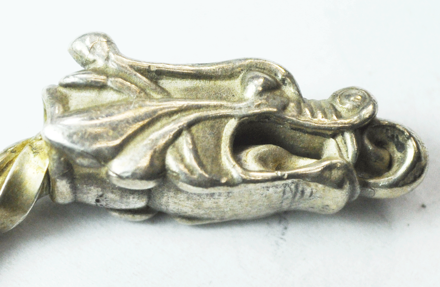 Silver Plated Heavy Dragon Head Twist 7mm Bar Cuff Bracelet 7" Wrist