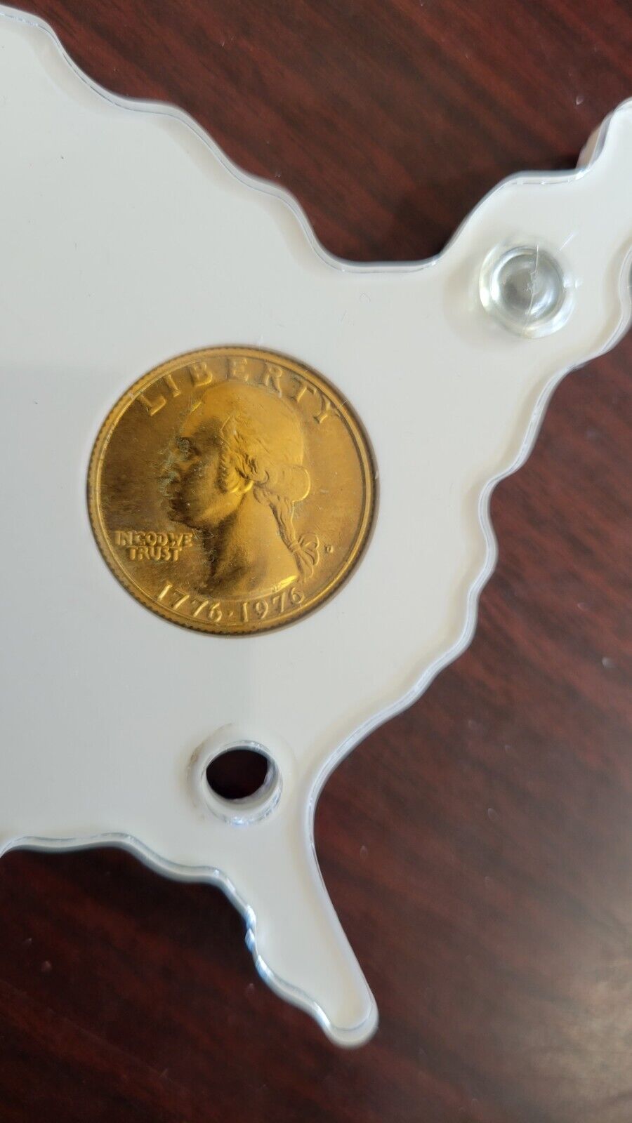 Bicentennial Gold Toned Coinage Liberty Set 1776-1976 Commemorative Acrylic Map