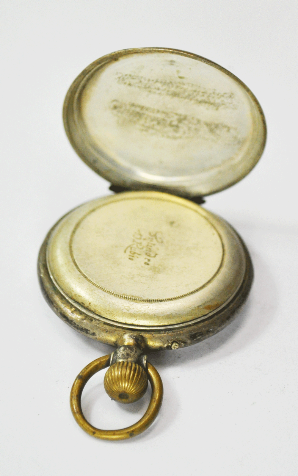 Swiss Cylindre 10 Rubis 800 Fine Pocket Watch Not Running 46mm Two Tone