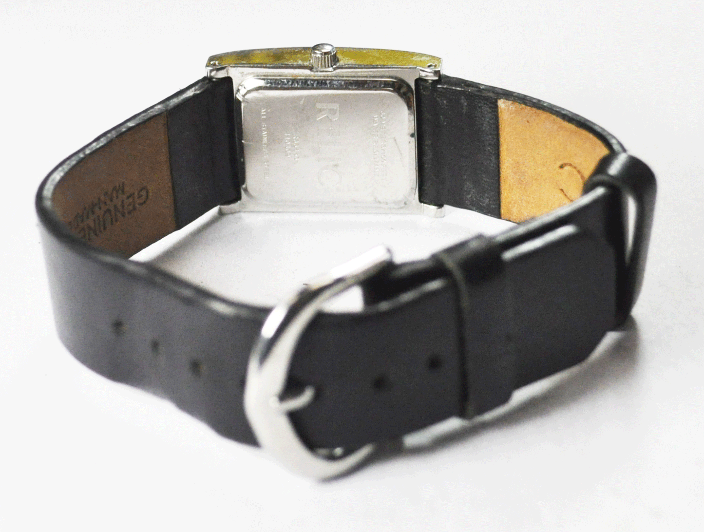 Relic Folio Black Dial Quartz Wristwatch 19mm ZR33483 WR 30m