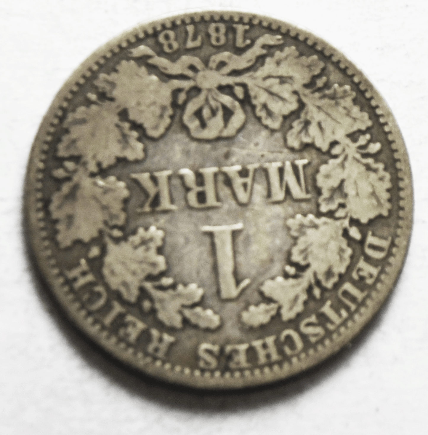 1878 A Germany Empire Silver One Mark KM# 7