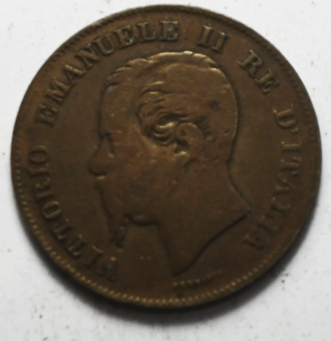 1861 M Italy 5 Five Centesimi KM# 3.2