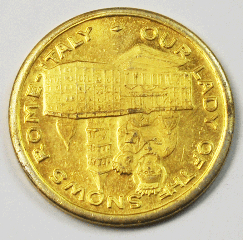 Lady of the Snows Bellevillle Illinois Anniversary Token 28mm Rome Italy