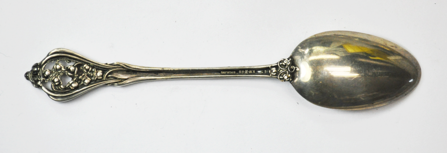 Sterling Silver Wallace Crescent Club Lily of the Valley Souvenir Spoon 5-3/4"