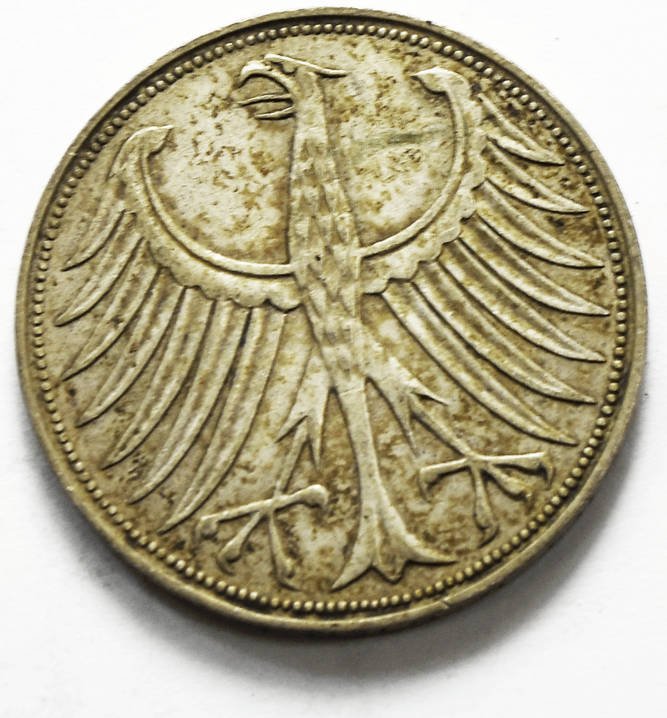 1951 D Germany Federal Republic 5 Five Mark Silver Coin KM# 112.1