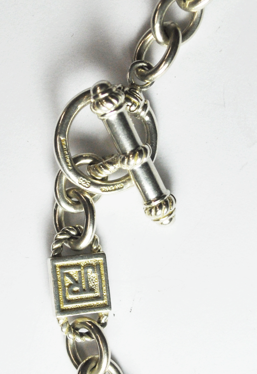 Sterling Silver Judith Ripka 8mm Link Necklace 18" Toggle