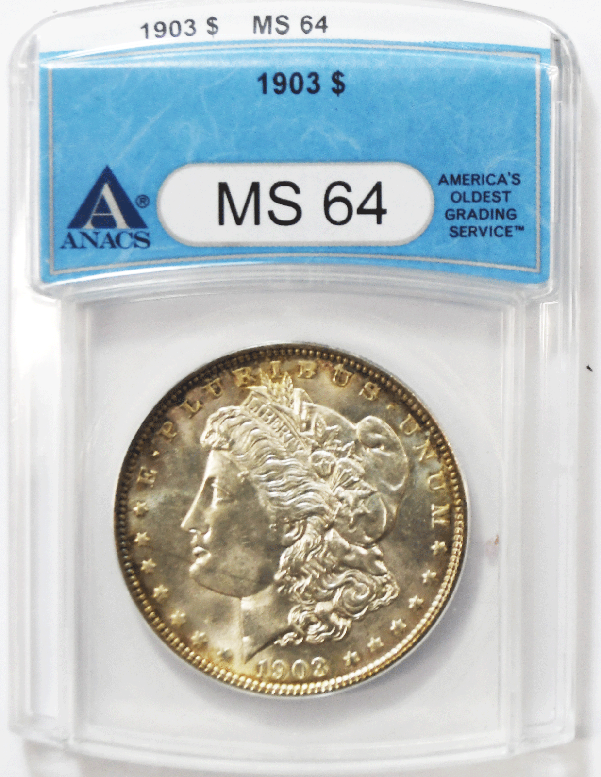 1903 $1 Morgan Silver One Dollar US Coin Philadelphia ANACS MS64