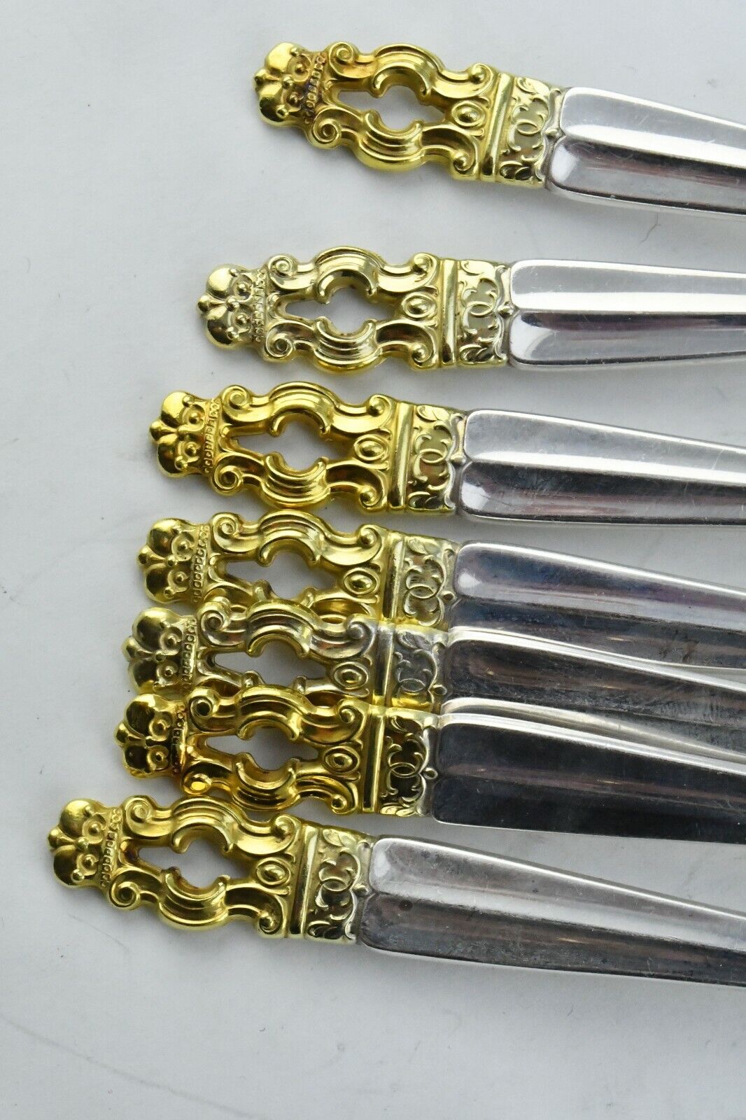 14pc. Hispana-Sovereign "Gold" by Gorham Sterling Solid 7 1/2" Dinner Forks 39oz