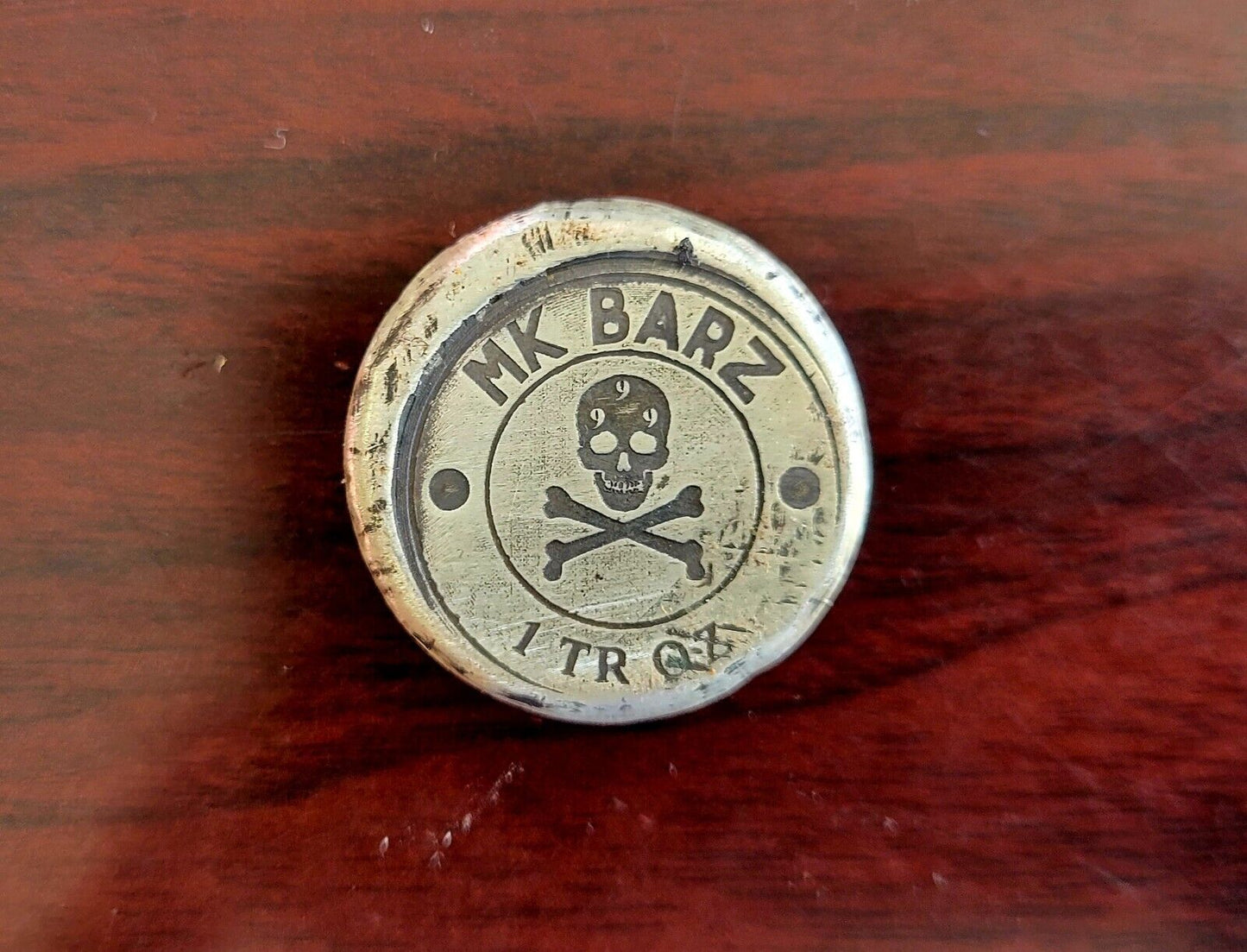 Scarab Beatle Egyptian Round MK Barz 1 oz .999 Fine Silver Round