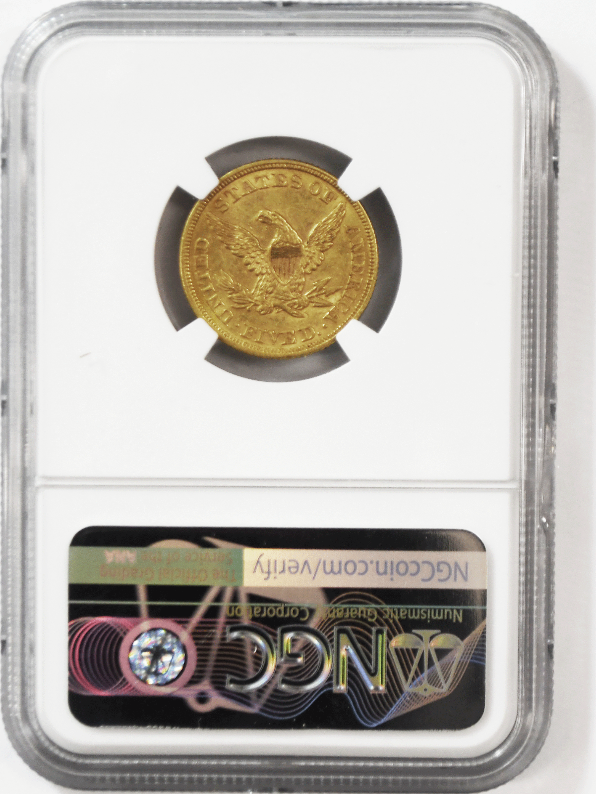 1855 $5 Liberty Head Five Dollars Gold Half Eagle Philadelphia NGC AU58