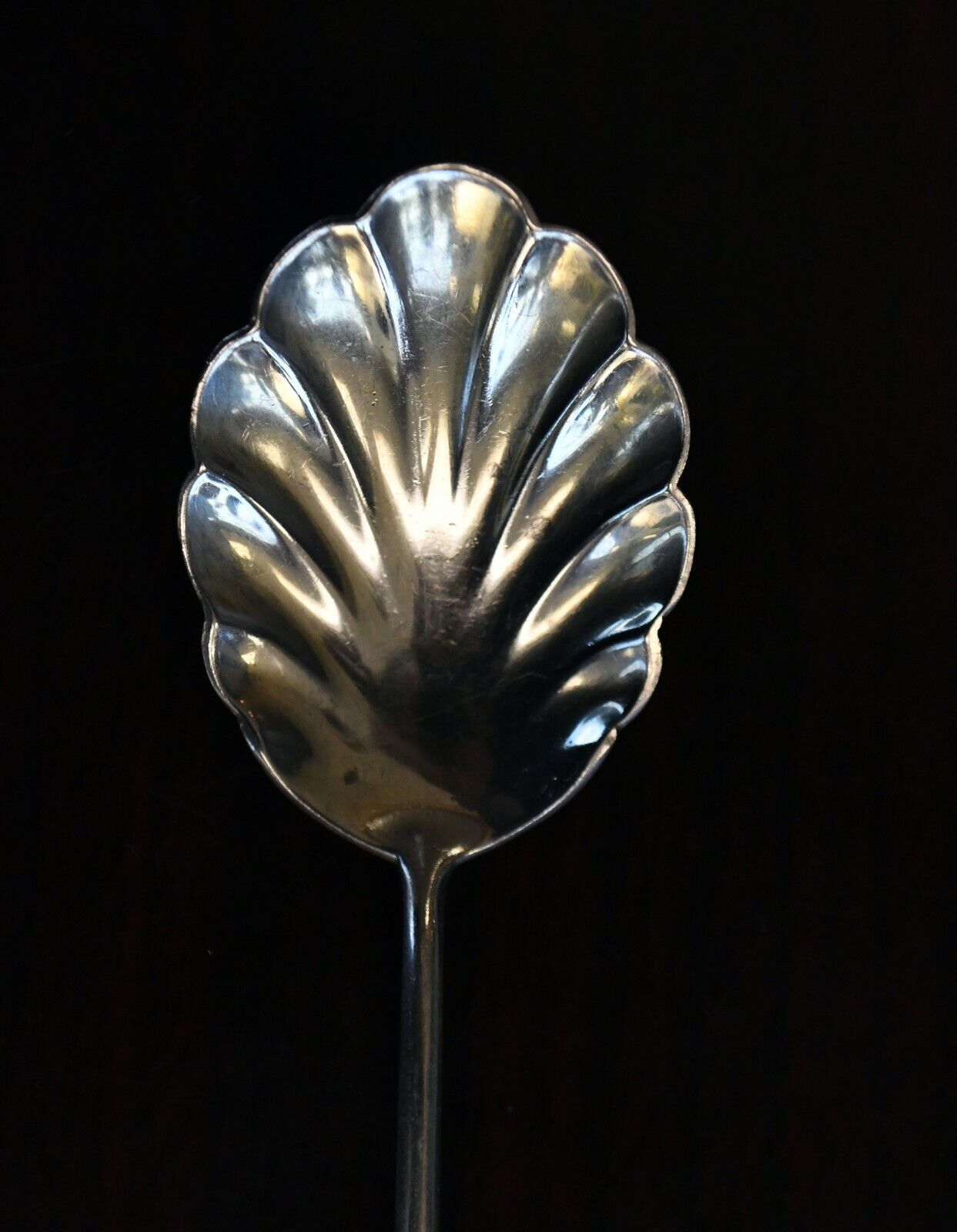 Loop Handle from International Sterling Silver Shell 5 1/4" Sugar Spoon .47 oz.