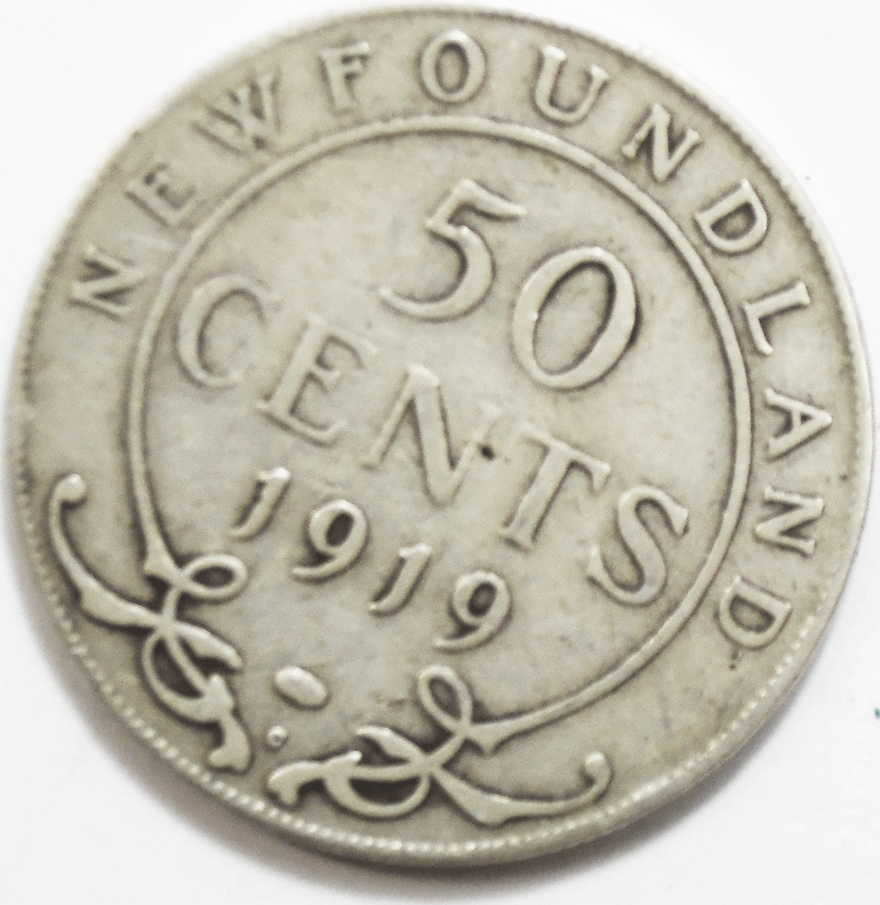 1919 C 50c Canada Newfoundland KM# 12 Rare Low Mintage