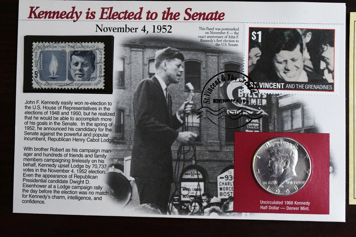 Publishers Clearing House Kennedy Half Dollar Program Elected to the Senate