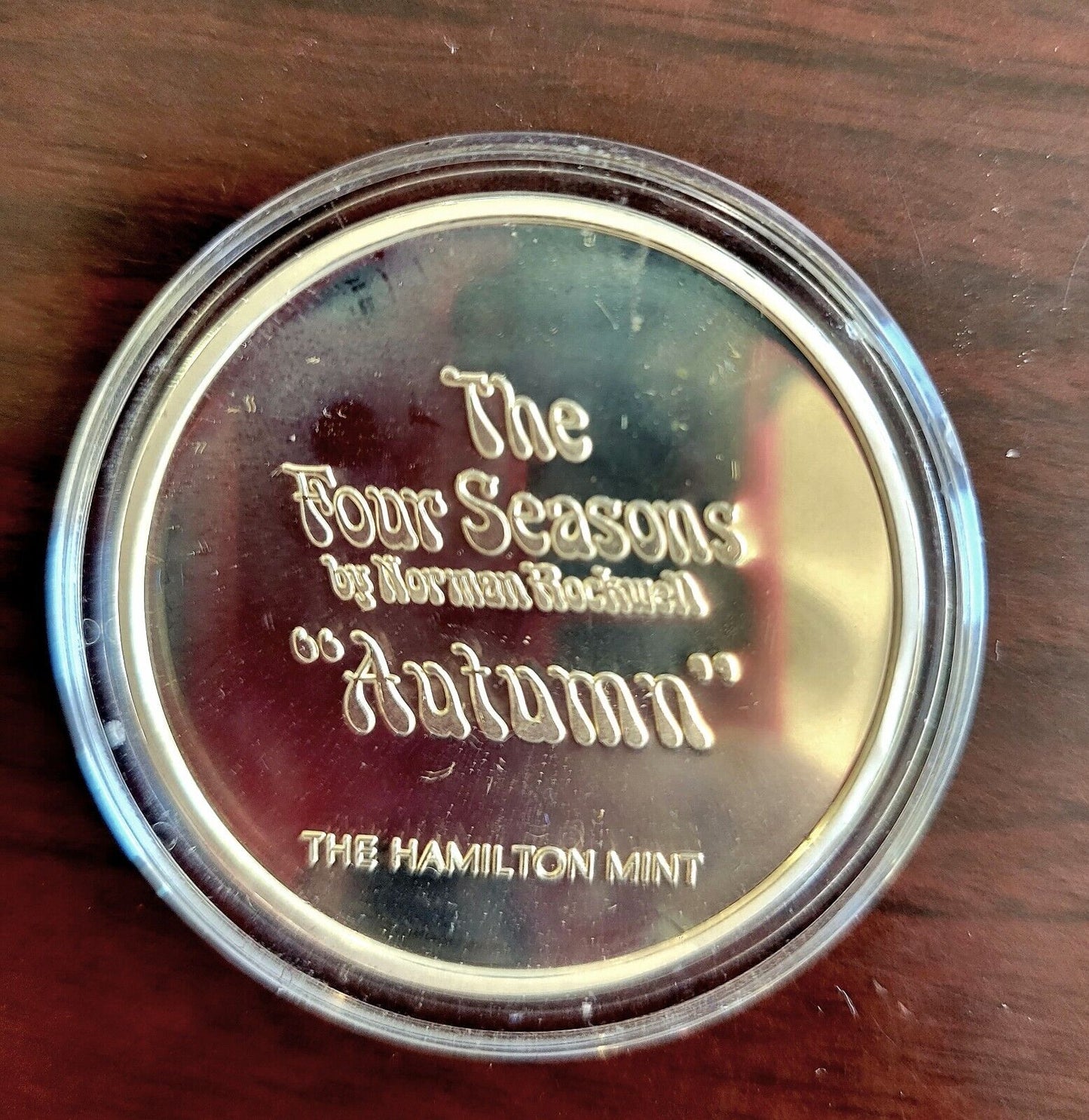 Norman Rockwell 1oz Four Seasons Hamilton Mint "Autumn" .925 Silver Evening Post