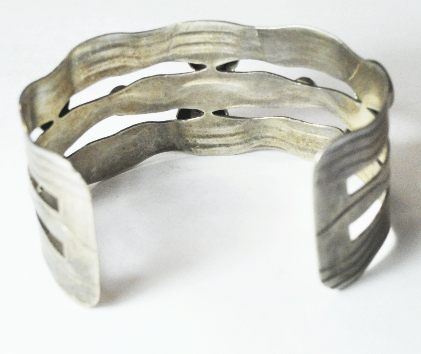 Sterling Silver Silpada Wide Wave Cuff B1166 Bracelet 38mm 7-1/2" Wrist
