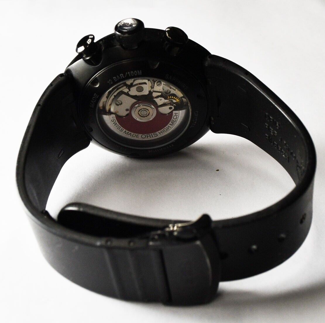 Men's Oris 7611 Checkerboard Dial Titanium Chronograph Skeleton 45mm Wristwatch