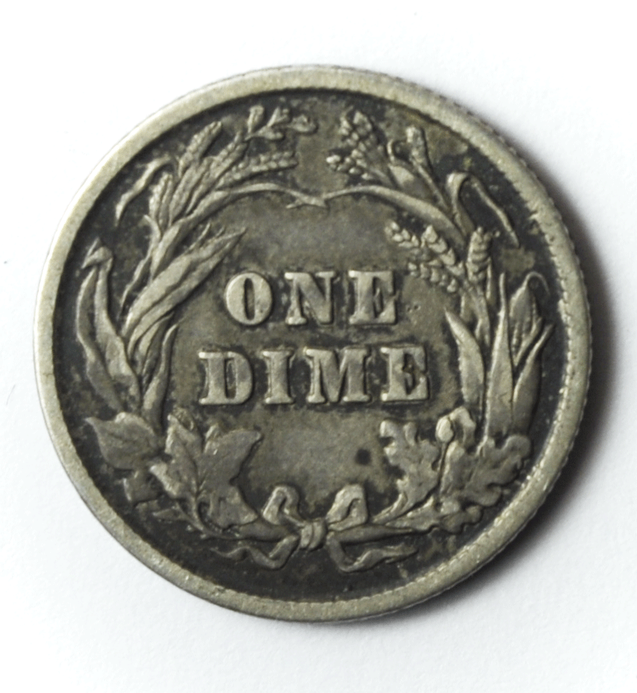 1901 10c Barber Silver Ten Cents Dime US Philadelphia