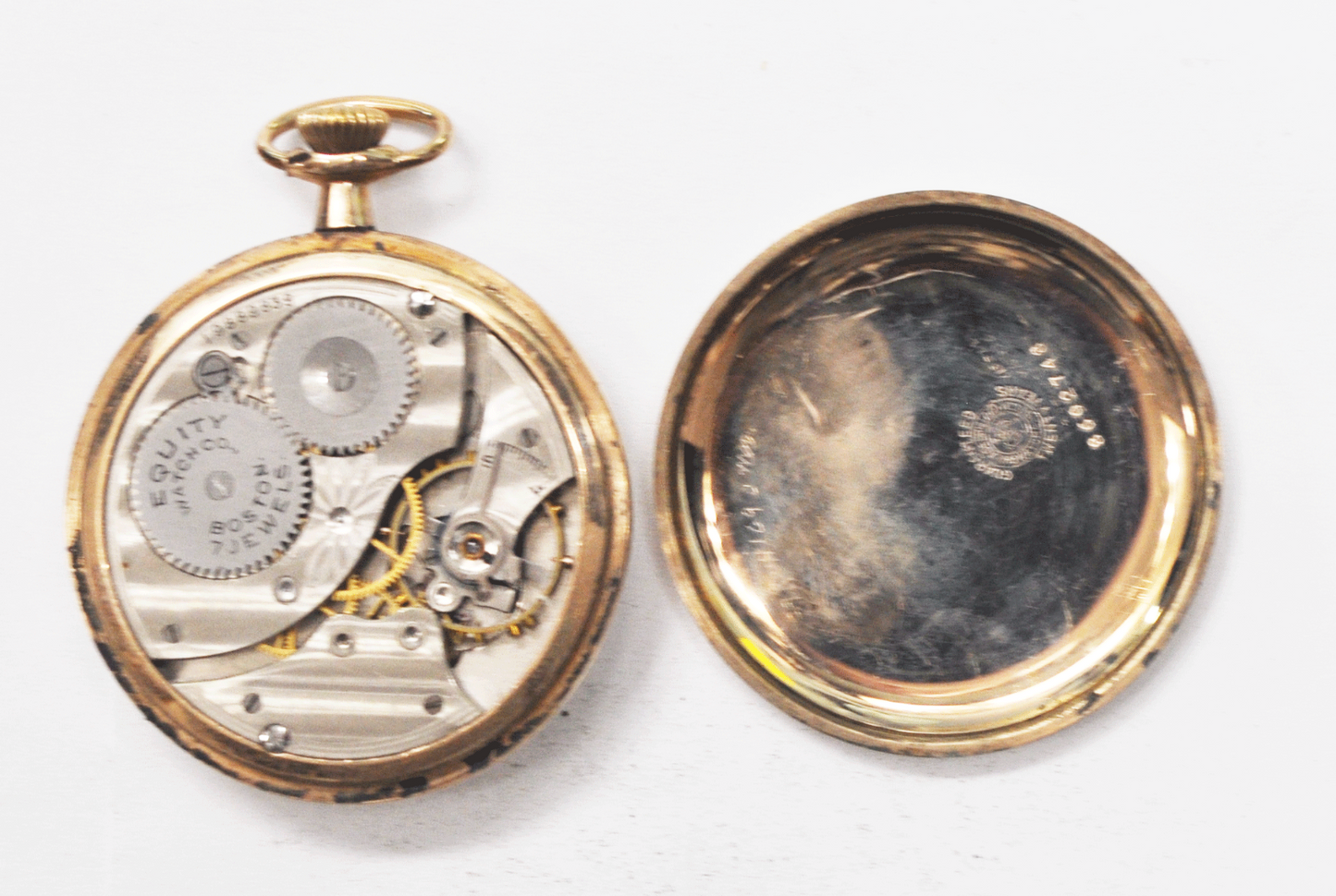 Equity Boston Size 12 Open Face 20yr GF Pocket Watch Not Running