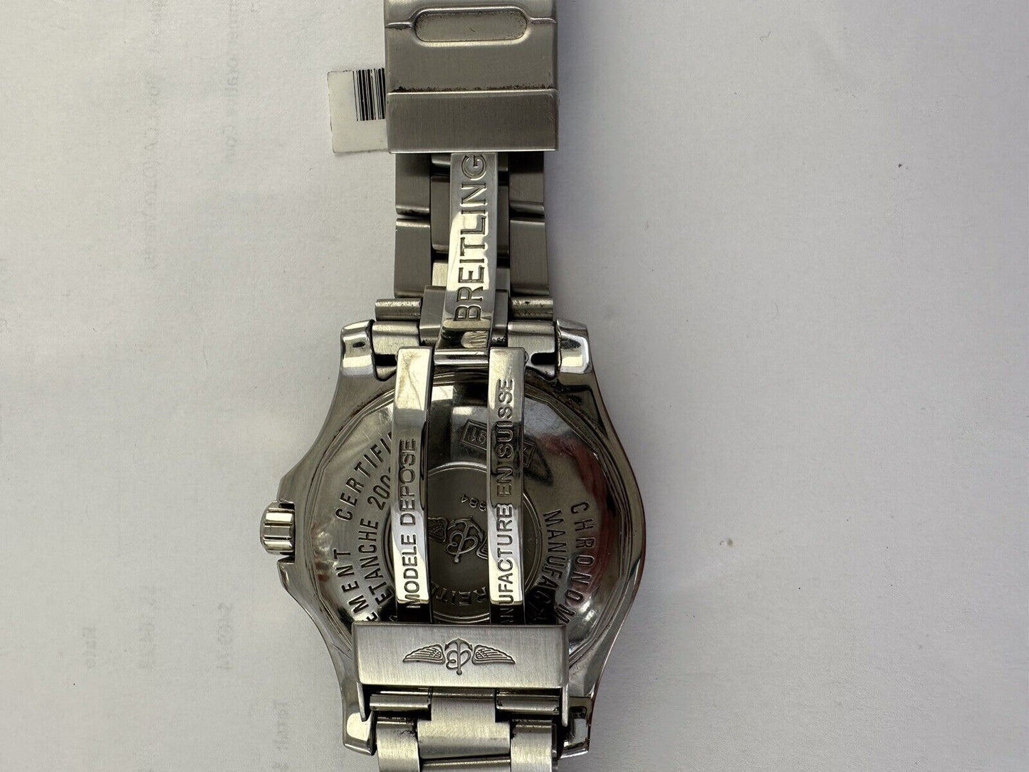 Breitling Super Ocean Automatic A17391 44m Stainless Orange & Black 8" Wrist