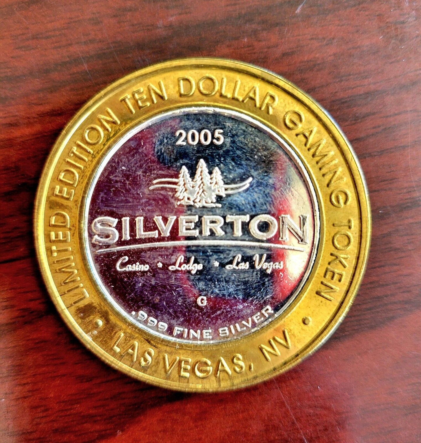 2005 Silverton Casino Twin Creeks .999 Fine Silver $10 Gaming Token Las Vegas
