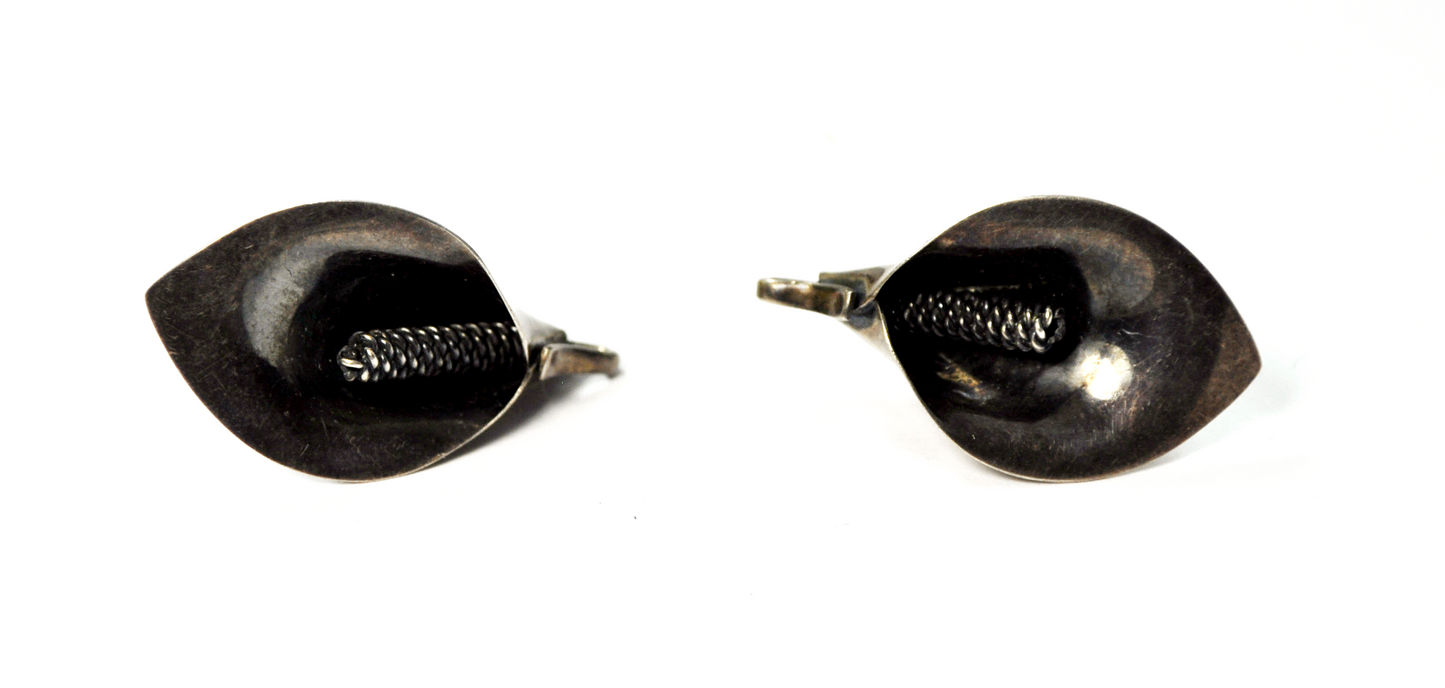 Sterling Silver Nefrom Denmark Lily Clip One Earrings 32mm 925