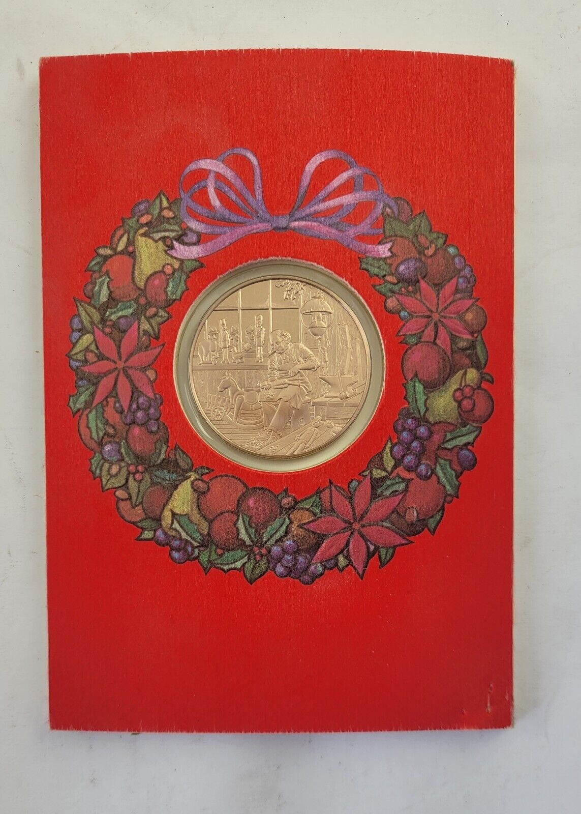 Vintage 1976 Franklin Mint Christmas Holiday Card Coin The First Christmas
